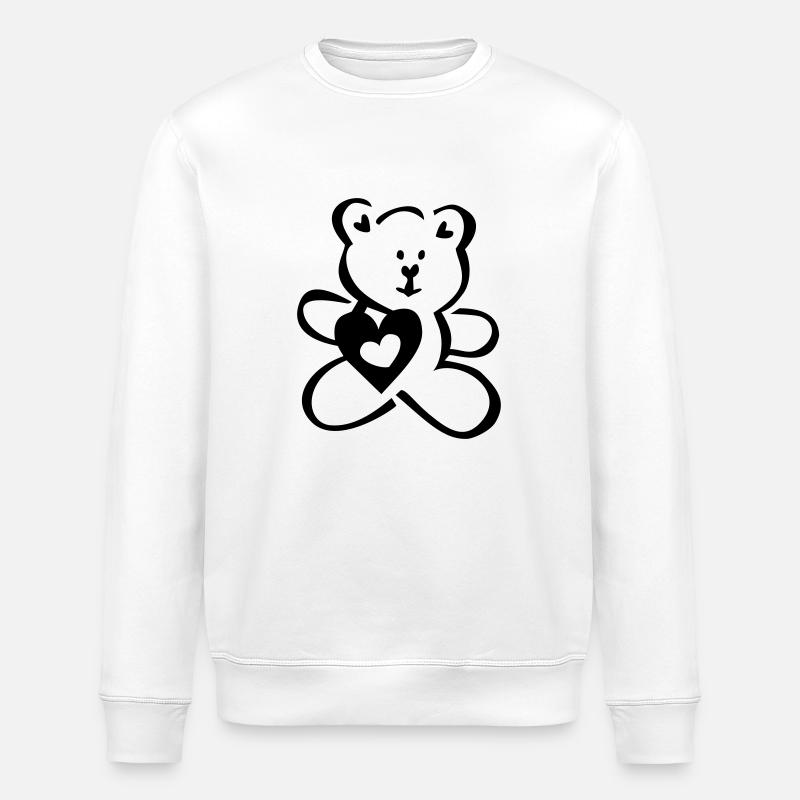 TEDDY avec le coeur - Sweat bio ROLLER Stanley/Stella Unisexe - blanc