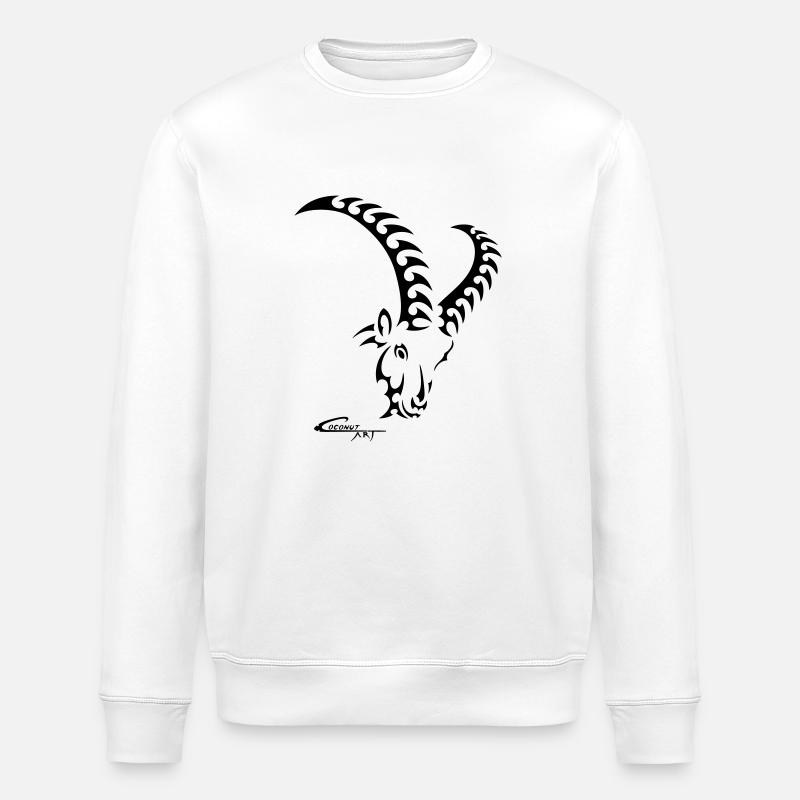 Sternzeichen Steinbock - Stanley/Stella Unisex Bio-Sweatshirt ROLLER - Weiß