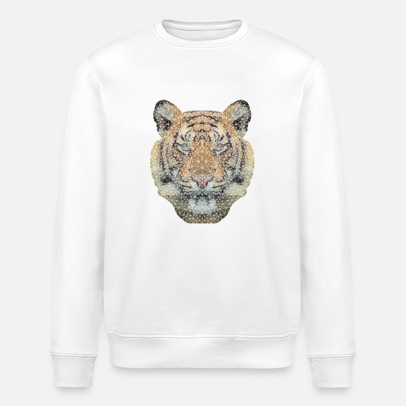 Polygon Tiger Transparent - Stanley/Stella Unisex Bio-Sweatshirt ROLLER - Weiß