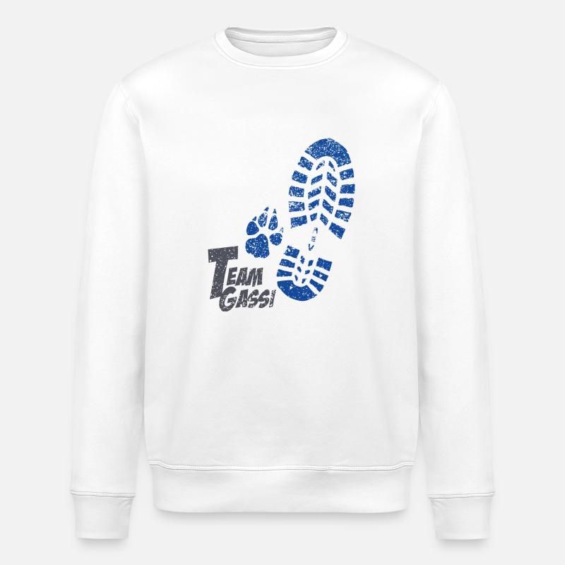 Fussabdruecke blau - Stanley/Stella Unisex Bio-Sweatshirt ROLLER - Weiß