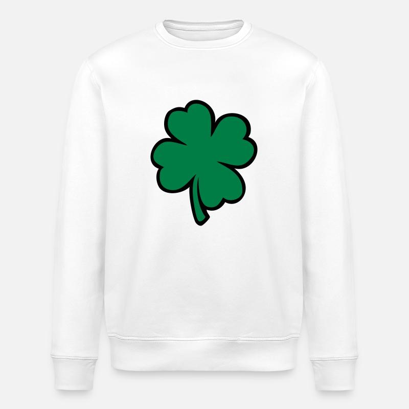 vierblättriges Kleeblatt irisch - Stanley/Stella Unisex Bio-Sweatshirt ROLLER - Weiß