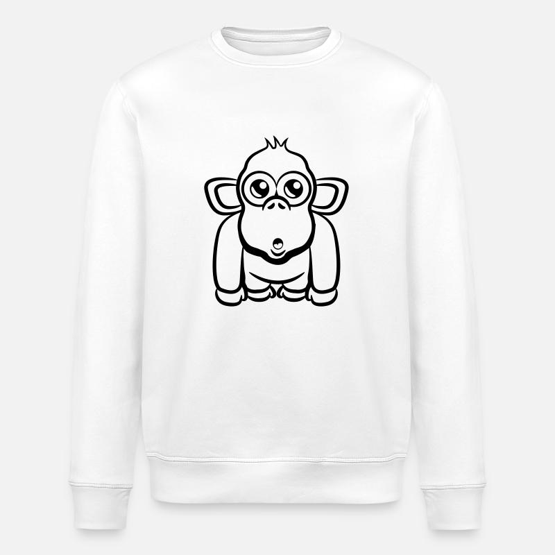 douce singe drôle Dingo - Sweat bio ROLLER Stanley/Stella Unisexe - blanc