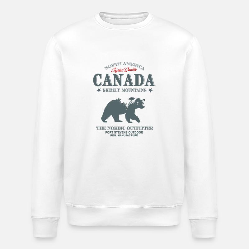 Canada - Grizzly Bear - Stanley/Stella Unisex Bio-Sweatshirt ROLLER - Weiß