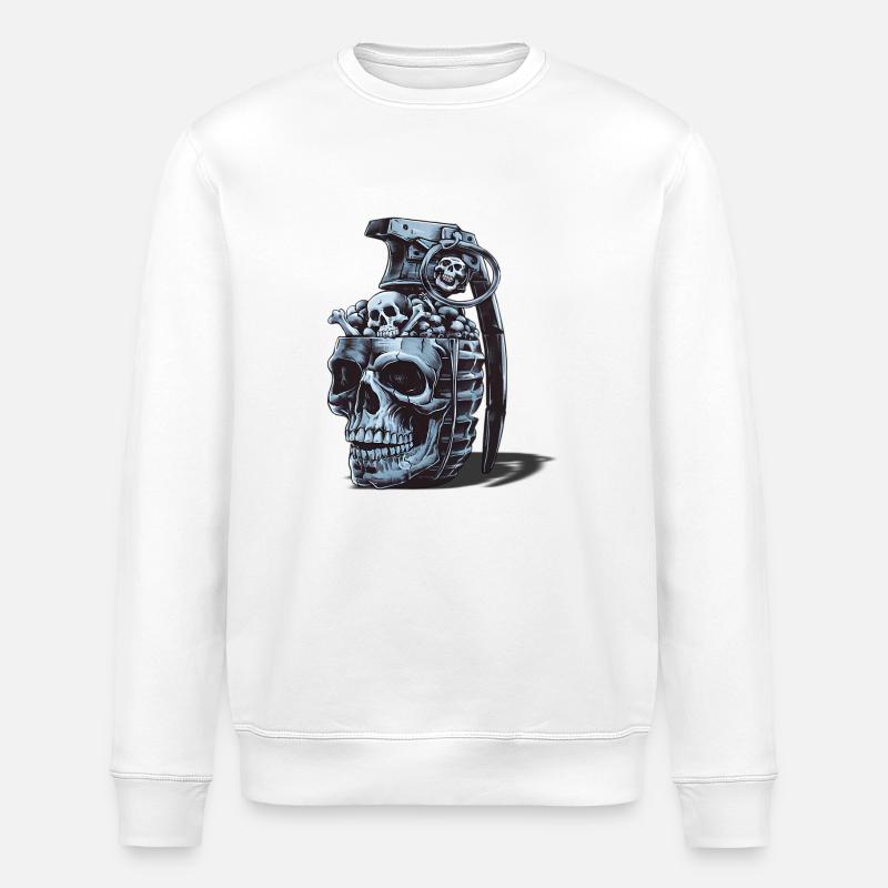 Conception de grenade squelette - Sweat bio ROLLER Stanley/Stella Unisexe - blanc