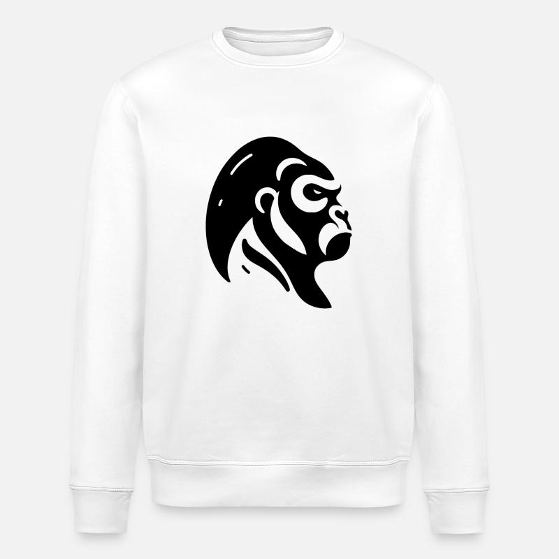Gorille vectoriel - Sweat bio ROLLER Stanley/Stella Unisexe - blanc