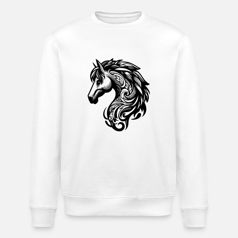 Horse's Head - Wild Elegance - Stanley/Stella ROLLER Unisex Organic Sweatshirt - white