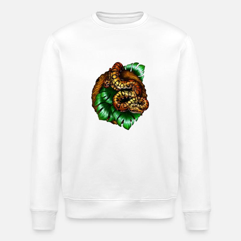 Monstera Snake - Stanley/Stella Unisex Bio-Sweatshirt ROLLER - Weiß