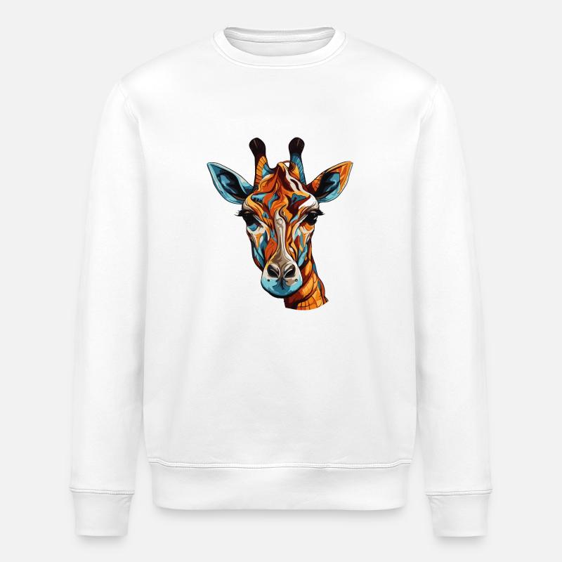 giraffe - Stanley/Stella ROLLER Unisex Organic Sweatshirt - white