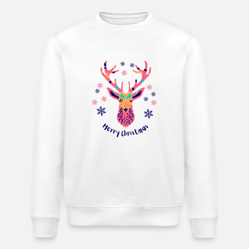 Buntes Geweih - Stanley/Stella Unisex Bio-Sweatshirt ROLLER - Weiß