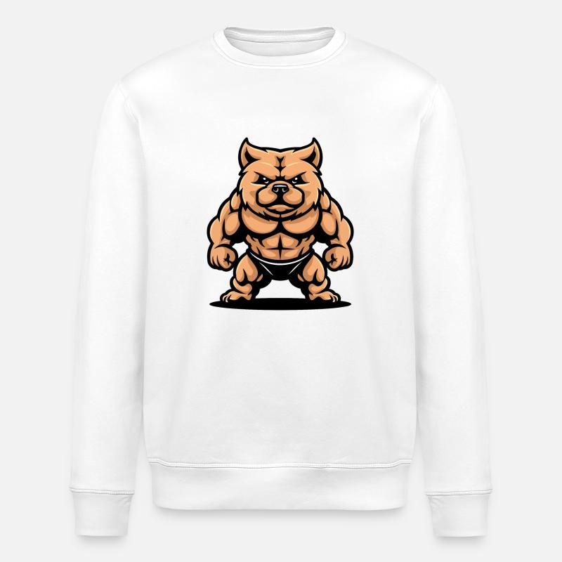 hund comic - Stanley/Stella Unisex Bio-Sweatshirt ROLLER - Weiß