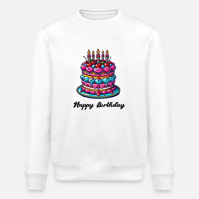 gâteau d'anniversaire - Sweat bio ROLLER Stanley/Stella Unisexe - blanc