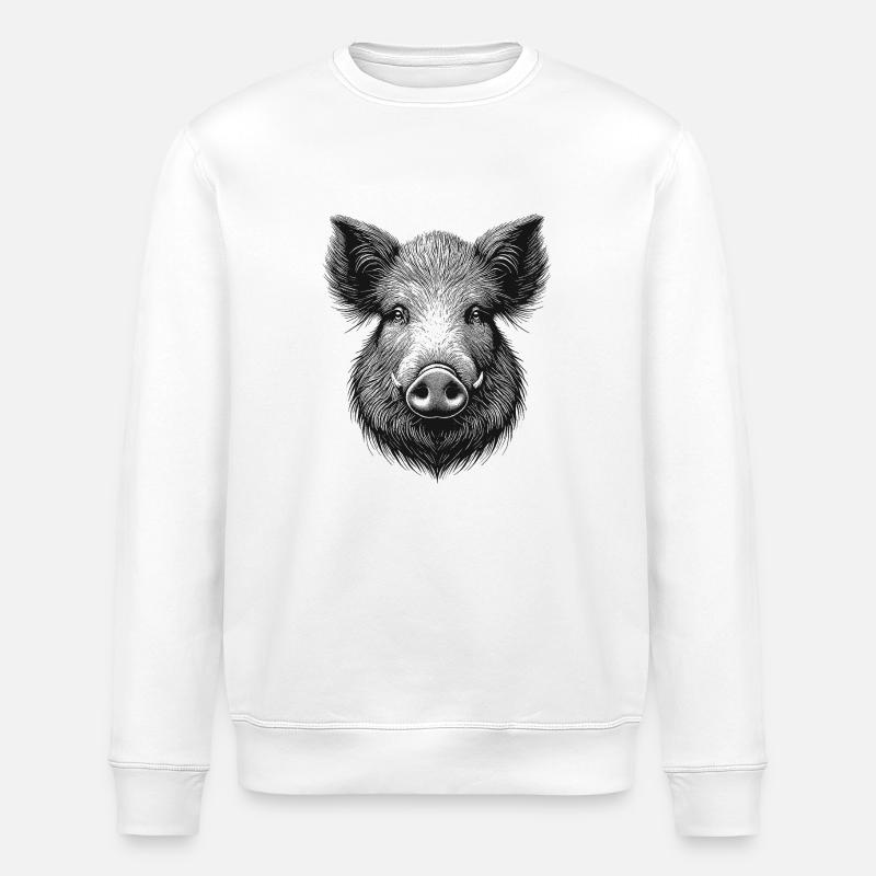 Sanglier - Sweat bio ROLLER Stanley/Stella Unisexe - blanc