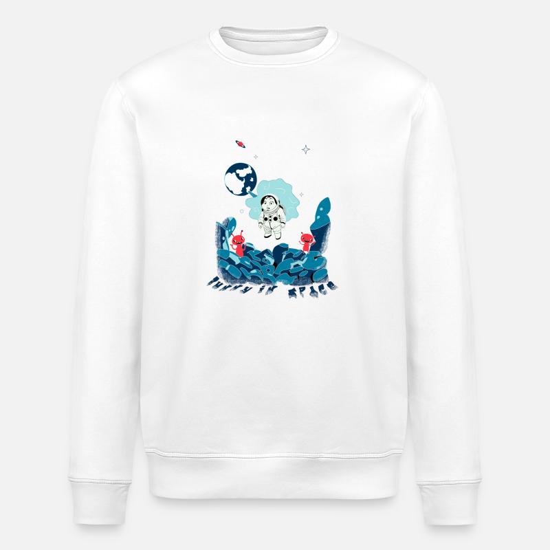 Lapin de l’espace - Sweat bio ROLLER Stanley/Stella Unisexe - blanc