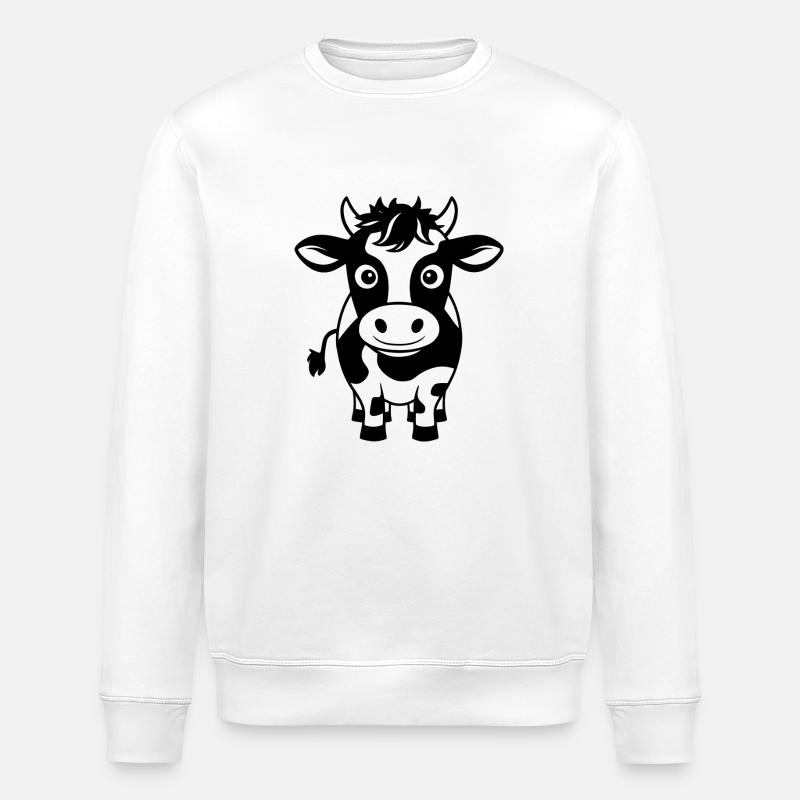 Glückliche Kuh - Stanley/Stella Unisex Bio-Sweatshirt ROLLER - Weiß