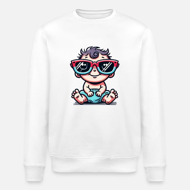 baby comic - Stanley/Stella Unisex Bio-Sweatshirt ROLLER - Weiß