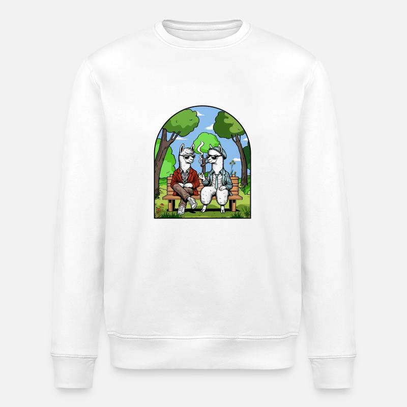 Alpaka Vibes - Rauchpause - Stanley/Stella Unisex Bio-Sweatshirt ROLLER - Weiß
