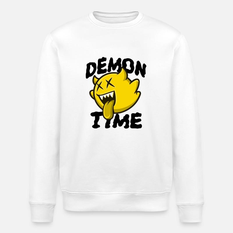 Demon Time - Gelber Geist - Stanley/Stella Unisex Bio-Sweatshirt ROLLER - Weiß