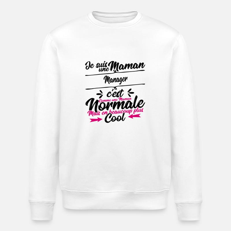 Maman Manager cadeau - Sweat bio ROLLER Stanley/Stella Unisexe - blanc