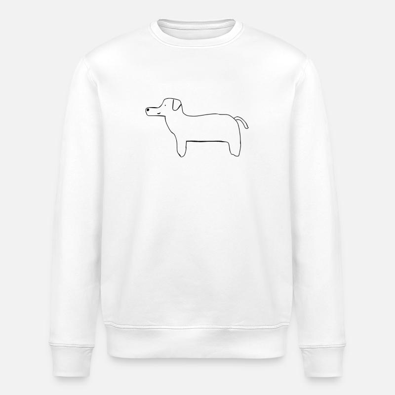 Chien dessiné - Sweat bio ROLLER Stanley/Stella Unisexe - blanc