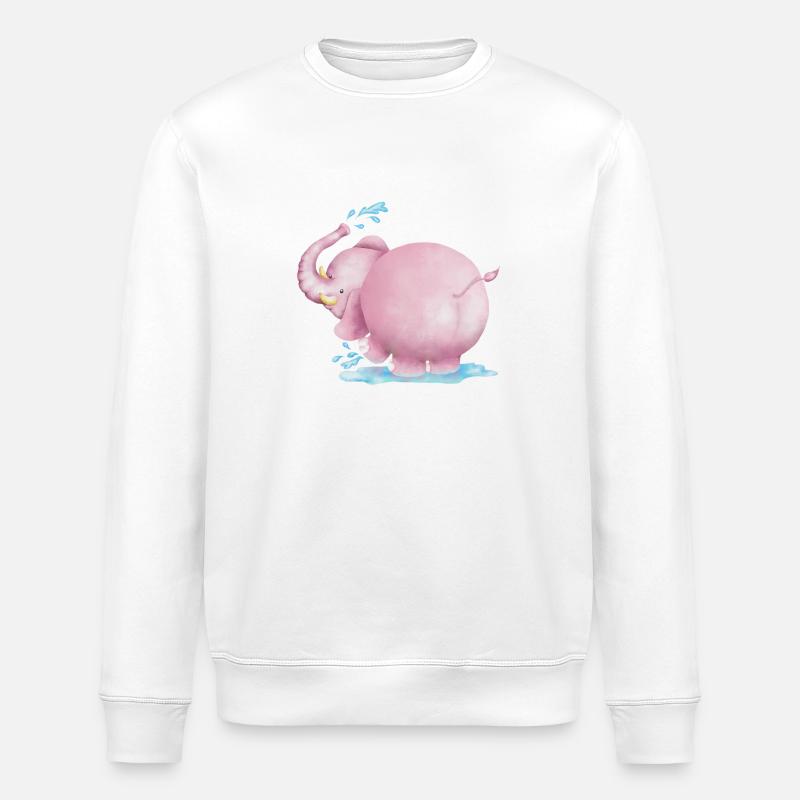 Rosa Elefant - Stanley/Stella Unisex Bio-Sweatshirt ROLLER - Weiß
