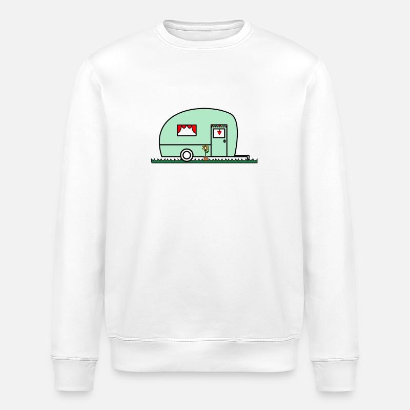 CARAVANE. CAMPING. RETRAITE. VACANCES. VOYAGE - Sweat bio ROLLER Stanley/Stella Unisexe - blanc