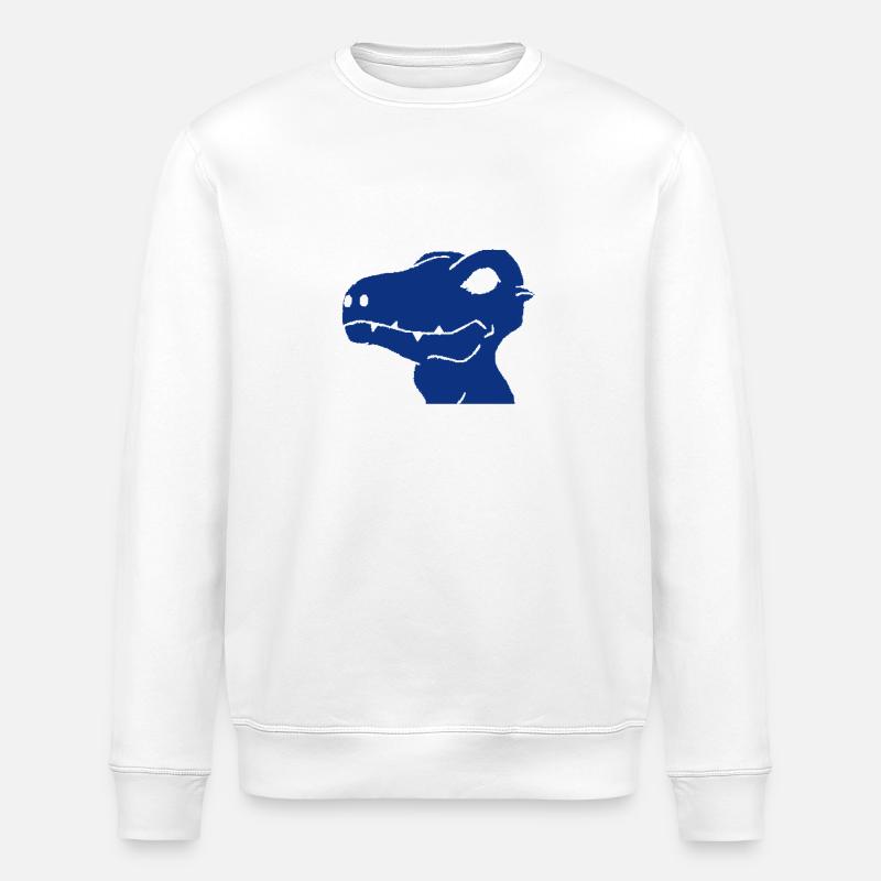 Dino en bleu - Sweat bio ROLLER Stanley/Stella Unisexe - blanc
