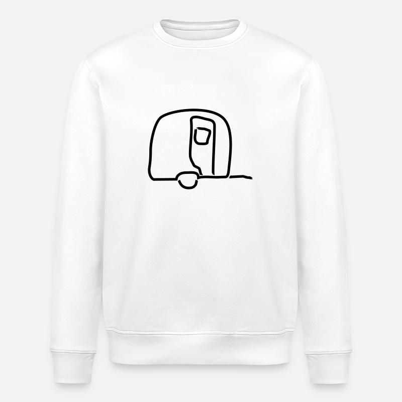 Wohnwagen Umriss 1 - Stanley/Stella Unisex Bio-Sweatshirt ROLLER - Weiß