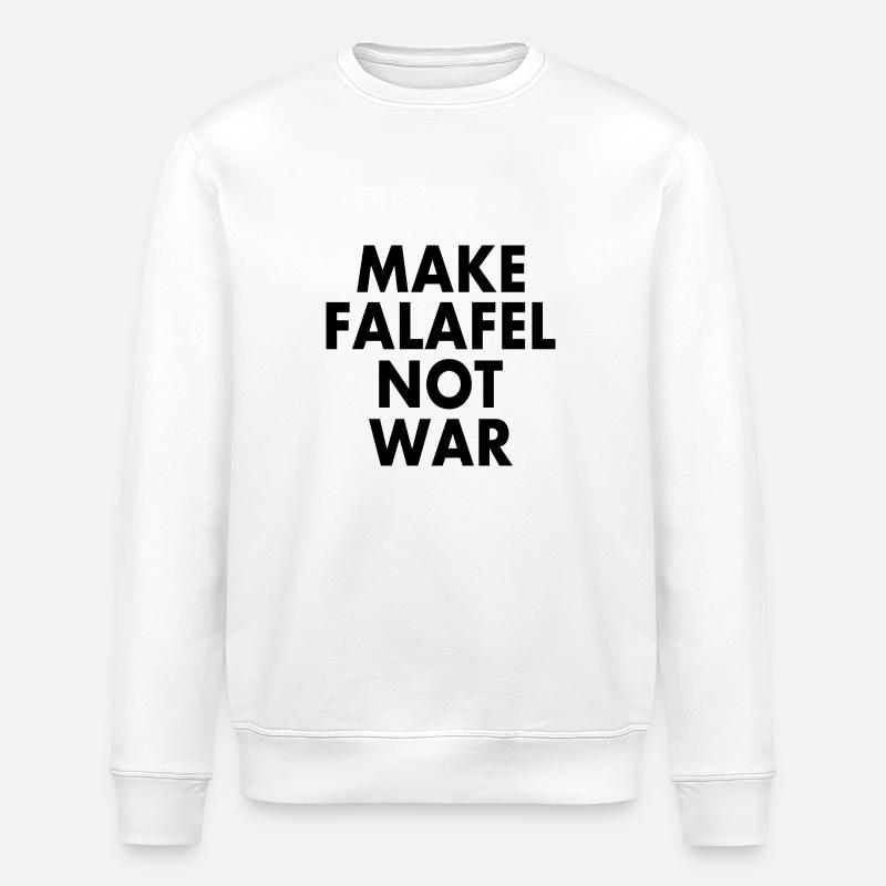Make falafel not war - Stanley/Stella ROLLER Unisex Organic Sweatshirt - white