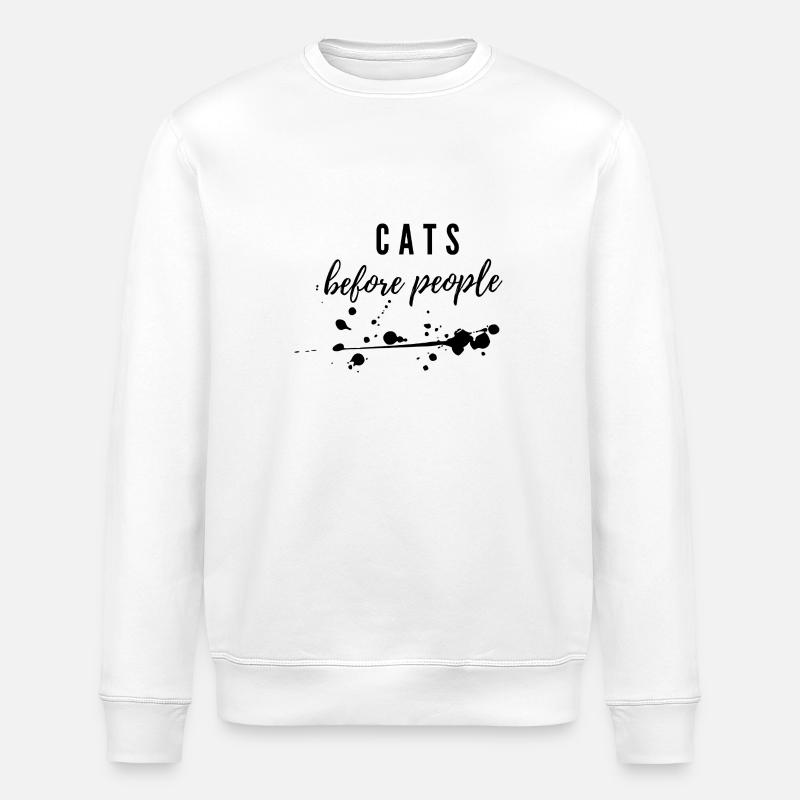 Cats before people - Stanley/Stella Unisex Bio-Sweatshirt ROLLER - Weiß
