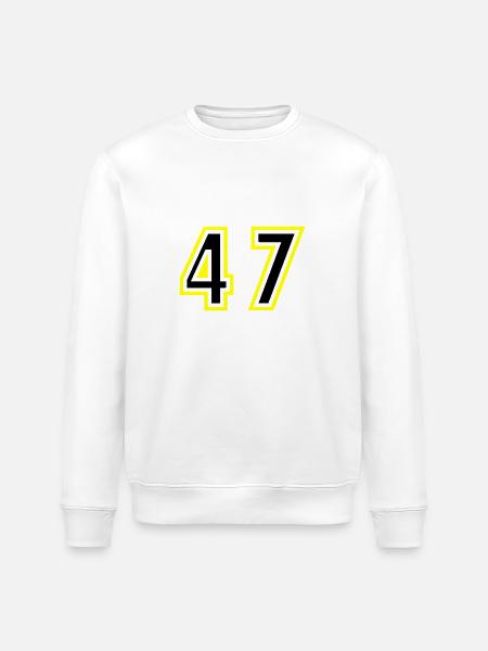 47 Number College - Stanley/Stella ROLLER Unisex Organic Sweatshirt - white