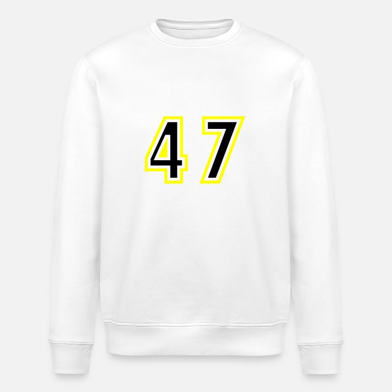 47 Zahl College - Stanley/Stella Unisex Bio-Sweatshirt ROLLER - Weiß