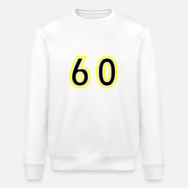 60 Number College - Stanley/Stella ROLLER Unisex Organic Sweatshirt - white