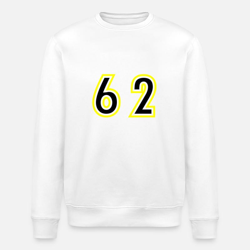 62 Zahl College - Stanley/Stella Unisex Bio-Sweatshirt ROLLER - Weiß