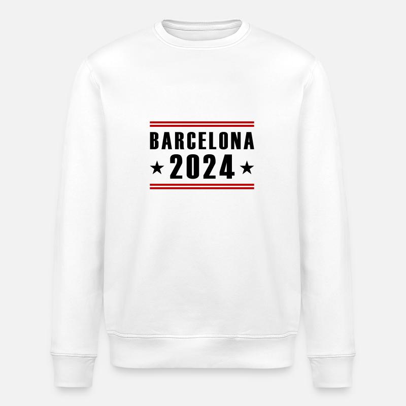 Barcelona 2024 - Stanley/Stella ROLLER Unisex Organic Sweatshirt - white