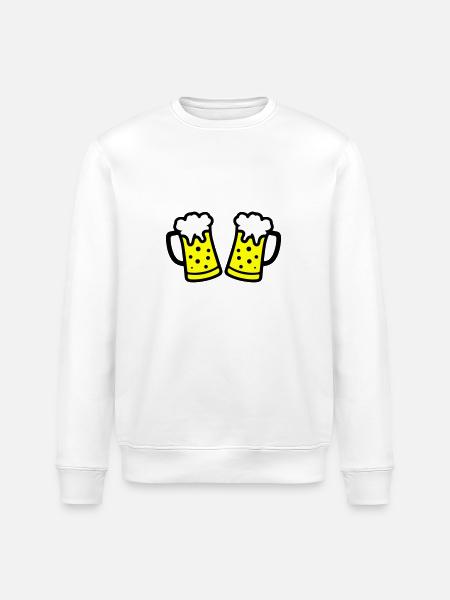 Beer Mug Beer Symbol - Stanley/Stella ROLLER Unisex Organic Sweatshirt - white