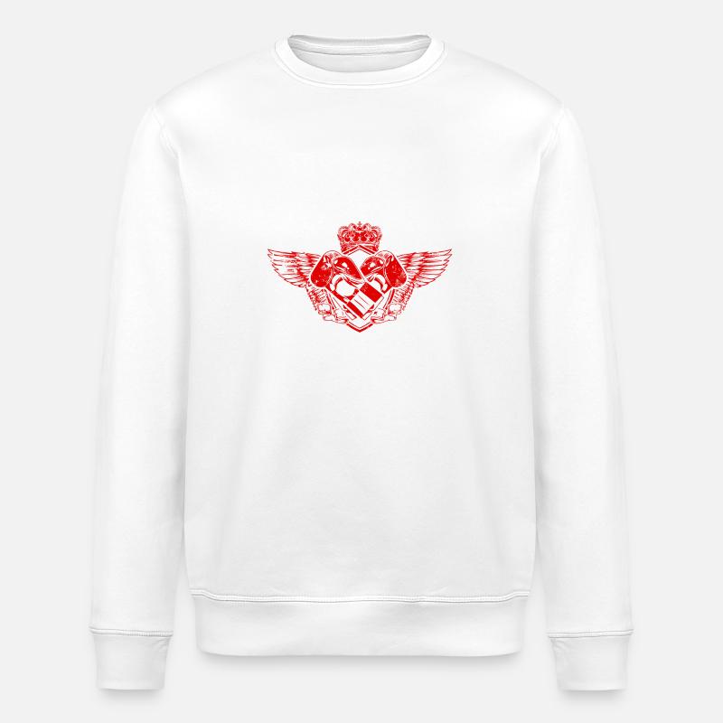 Boxhandschuhe Boxen Fighter Champ - Stanley/Stella Unisex Bio-Sweatshirt ROLLER - Weiß