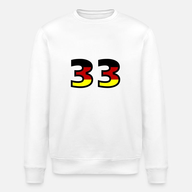33 Numéro Allemagne Jersey - Sweat bio ROLLER Stanley/Stella Unisexe - blanc