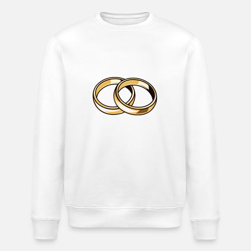 Wedding Rings Wedding - Stanley/Stella ROLLER Unisex Organic Sweatshirt - white