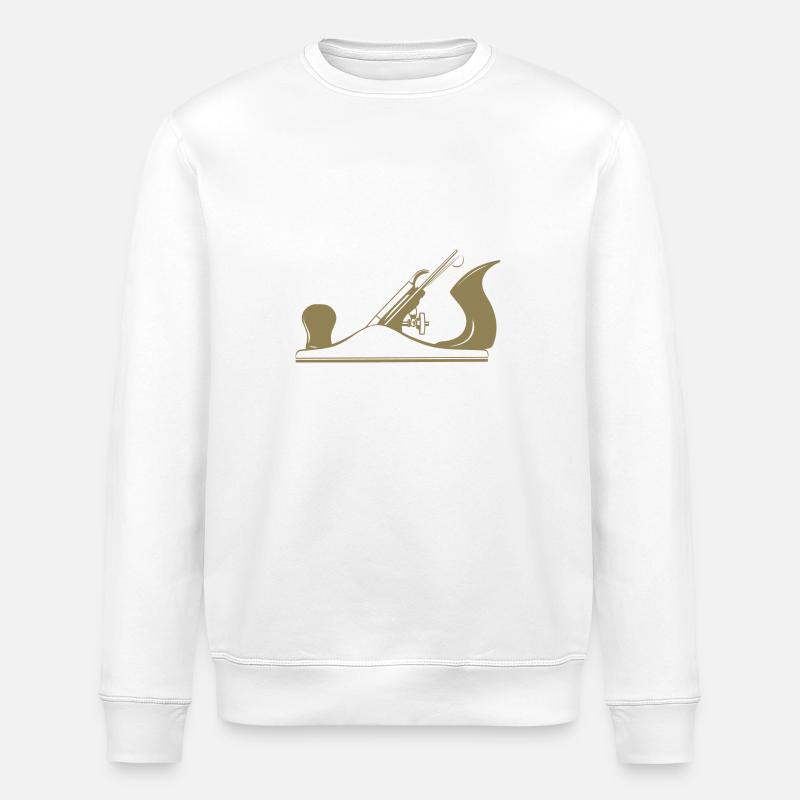 Schreiner Werkzeug Hobel Design - Stanley/Stella Unisex Bio-Sweatshirt ROLLER - Weiß