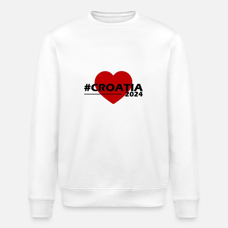Croatie 2024 Coeur Amour - Sweat bio ROLLER Stanley/Stella Unisexe - blanc