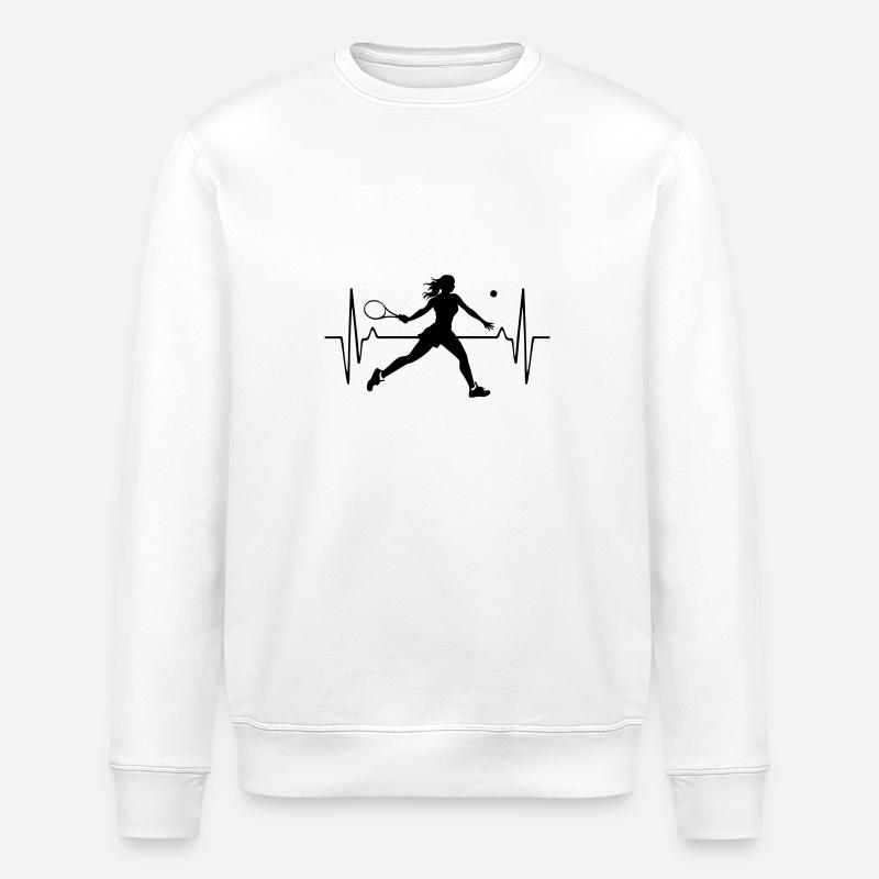 Tennis Player Pulse Frequency - Stanley/Stella ROLLER Unisex Organic Sweatshirt - white