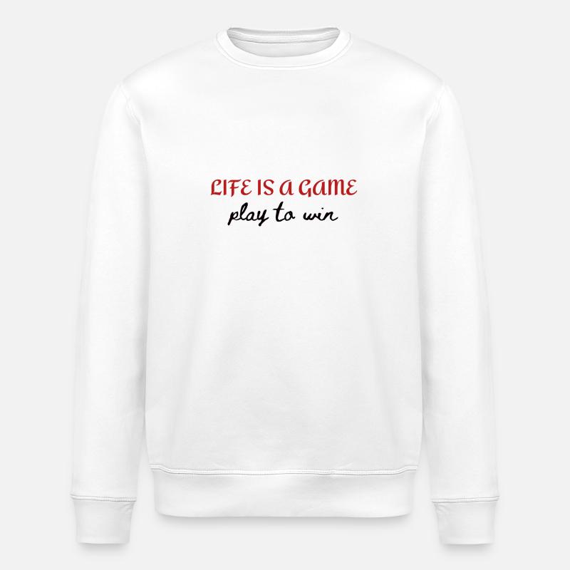 Life is a game - Stanley/Stella ROLLER Unisex Organic Sweatshirt - white