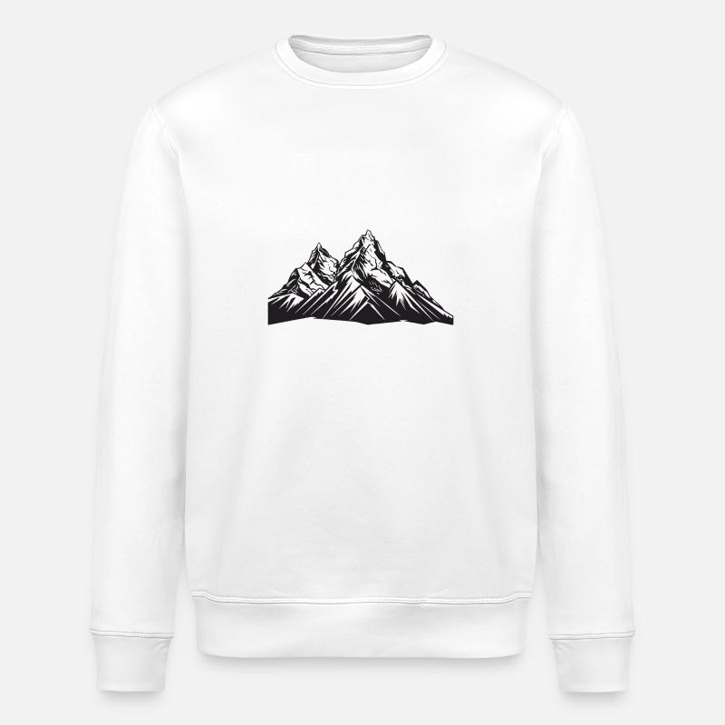Mountains Nature Symbol - Stanley/Stella ROLLER Unisex Organic Sweatshirt - white