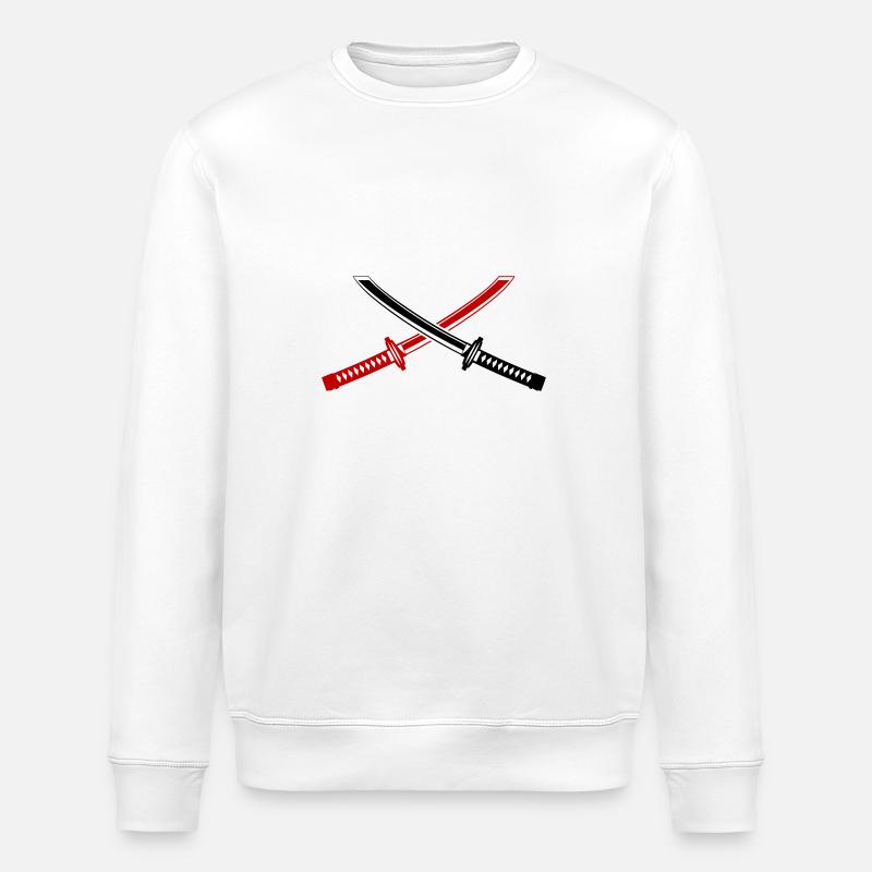 Icône d’épée de samouraï - Sweat bio ROLLER Stanley/Stella Unisexe - blanc