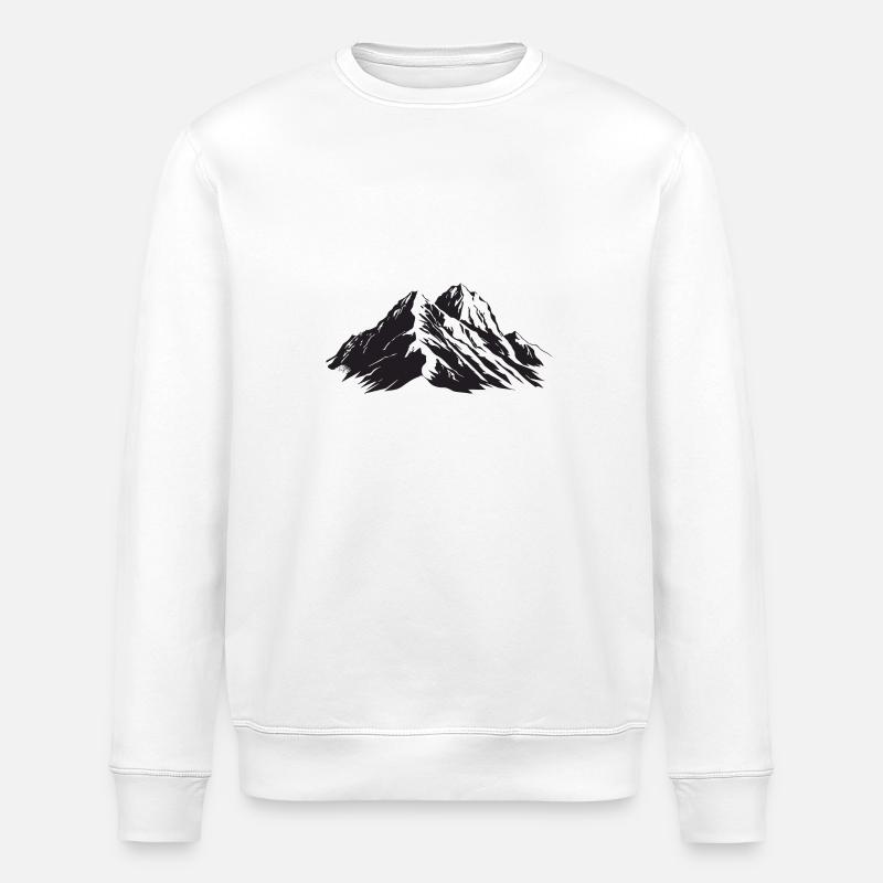 Mountains Mountaineer Symbol - Stanley/Stella ROLLER Unisex Organic Sweatshirt - white