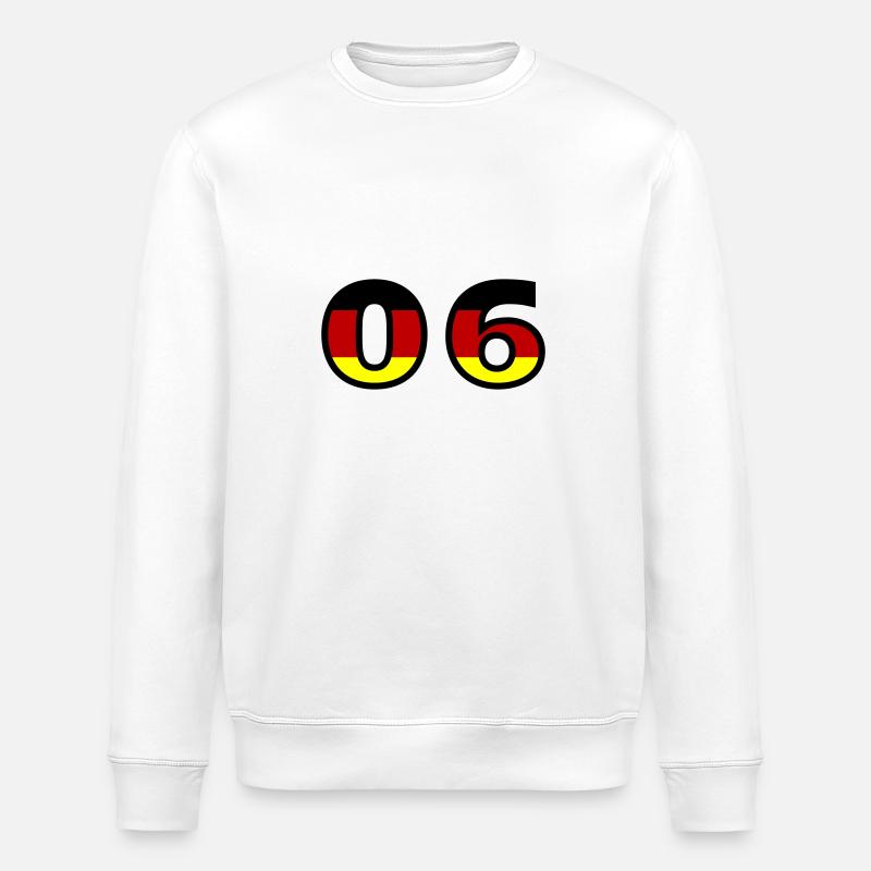 6 Number Germany Jersey - Stanley/Stella ROLLER Unisex Organic Sweatshirt - white