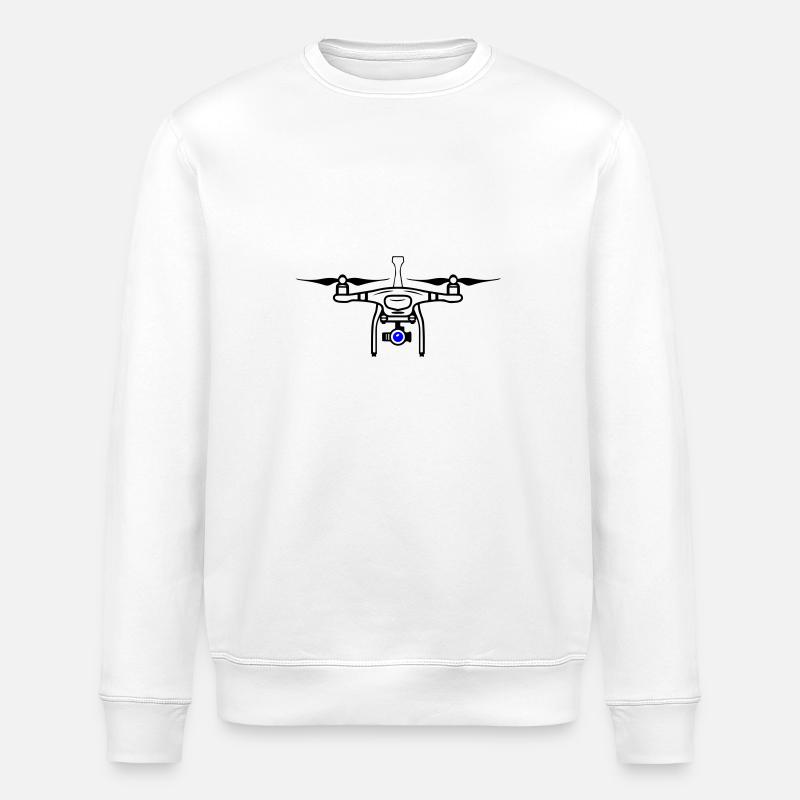 Drone Symbol Silhouette - Stanley/Stella Unisex Bio-Sweatshirt ROLLER - Weiß