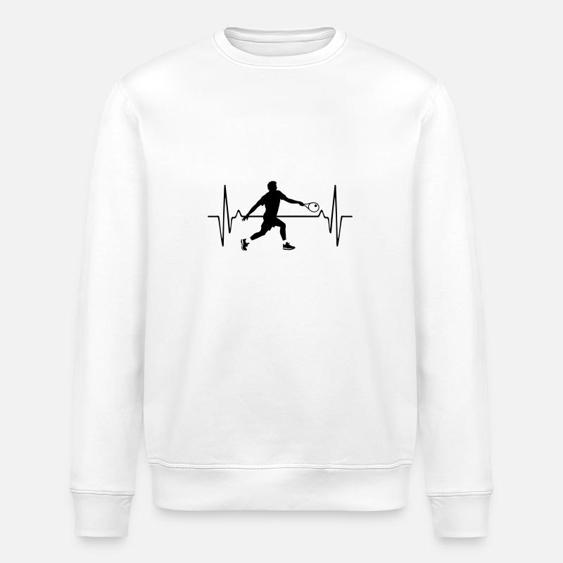 Tennis Player Pulse Frequency - Stanley/Stella ROLLER Unisex Organic Sweatshirt - white