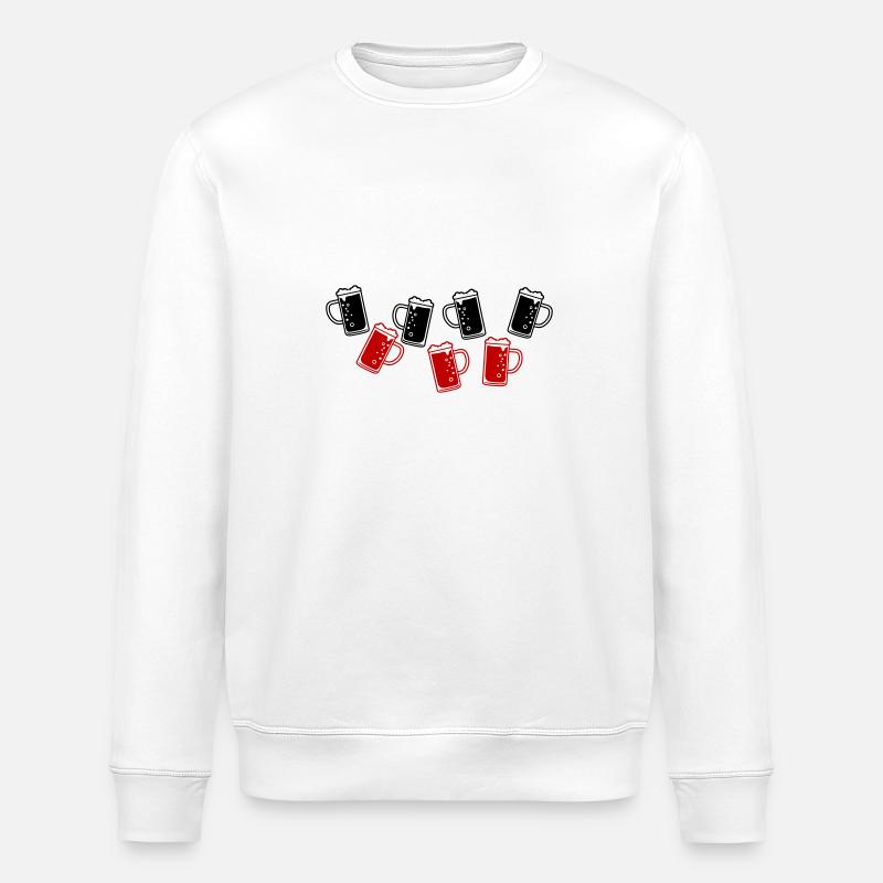 Bierkrug Bier Symbol - Stanley/Stella Unisex Bio-Sweatshirt ROLLER - Weiß