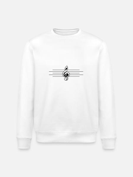 Clef Music - Stanley/Stella ROLLER Unisex Organic Sweatshirt - white